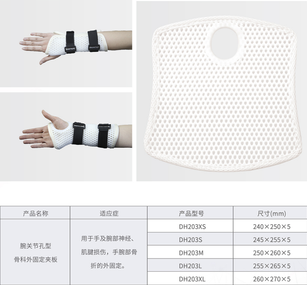 腕關節(jié)孔型骨科外固定夾板