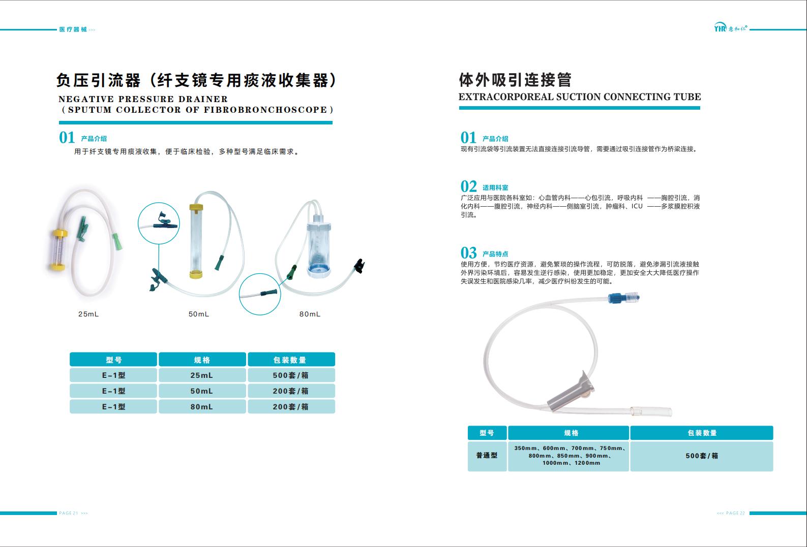 負壓引流器、體外吸引連接管